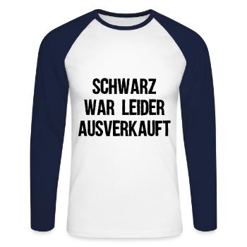 Noir Était Malheureusement Rupture de stock Idée cadeau - T-shirt baseball manches longues Homme - blanc/marine - Devant - Nik (191cm)
