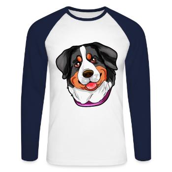 Berner Sennenhund Dürrbächler Bernersennenhund - Unisex Long Sleeve Baseball T-Shirt - white/navy - Front - Nik (191cm)