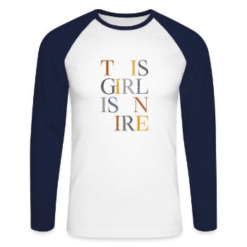Girl Power Cool Cadeau vintage pour fille Power Vintage - T-shirt baseball manches longues Homme - blanc/marine - Devant - Nik (191cm)