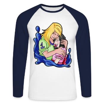 Adult Baby Little Couple Brat Daddy's little Girl - Unisex Baseballshirt langarm - Weiß/Navy - Vorne - Nik (191cm)