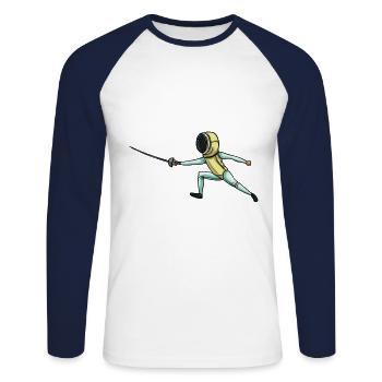 Fencing fencing usa foil dagger gift - Unisex Long Sleeve Baseball T-Shirt - white/navy - Front - Nik (191cm)