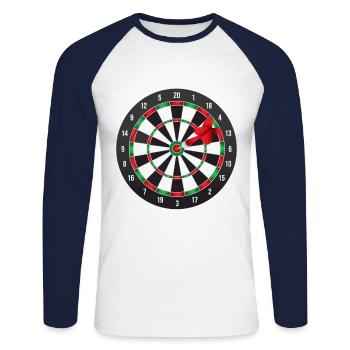 Tolles Dart Dartpfeil Darts Dartspieler Geschenk - Unisex Baseballshirt langarm - Weiß/Navy - Vorne - Nik (191cm)
