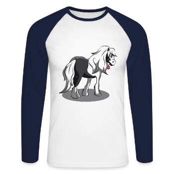 Gypsy horse Tinker Pferd Reiten Pferde Geschenk - Unisex Baseballshirt langarm - Weiß/Navy - Vorne - Nik (191cm)