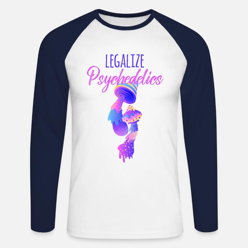 Acid LSD Psychedelisch Drogen - Unisex Baseballshirt langarm - Weiß/Navy