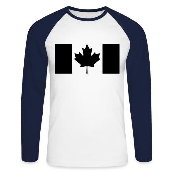 Ahorn Ahornblatt Kanada Flagge - Unisex Baseballshirt langarm - Weiß/Navy - Vorne - Nik (191cm)