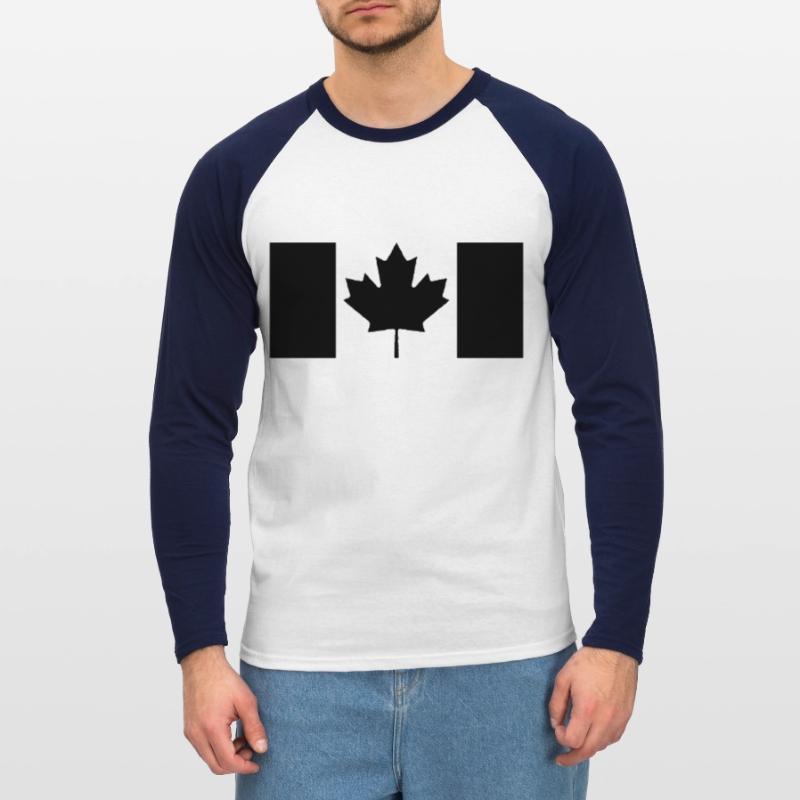 Maple Maple Leaf Canada Flag Unisex Long Sleeve Baseball T-Shirt