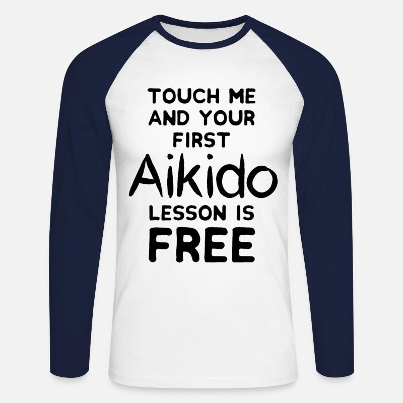 Aikido - Maglia da baseball a manica lunga da uomo - bianco/navy