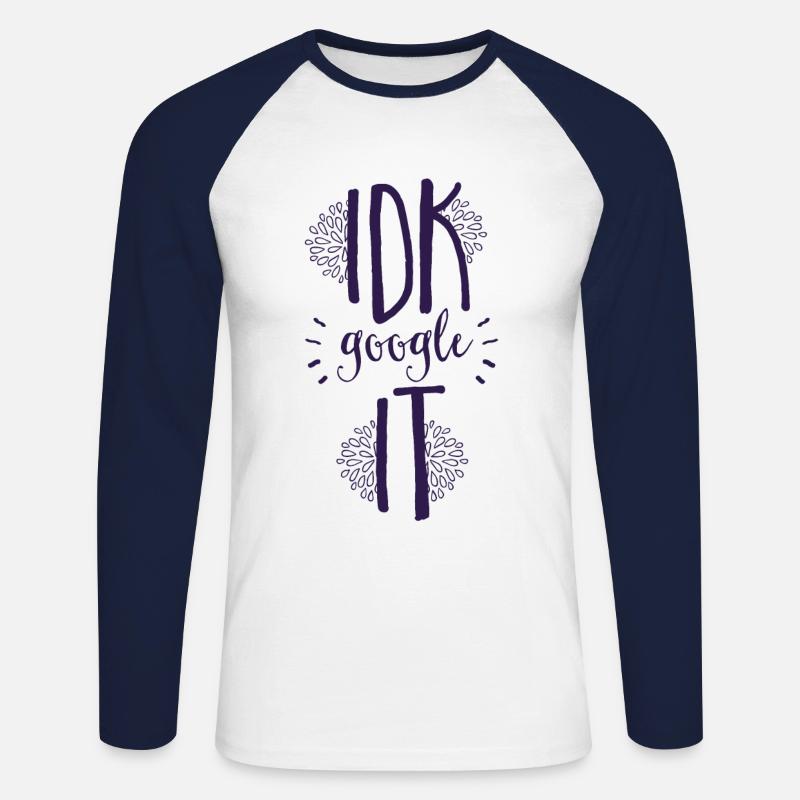 IDK google es! - Unisex Baseballshirt langarm - Weiß/Navy