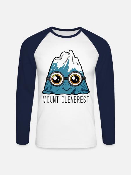Mount Cleverest Everest Clever Smart Smart - Langermet baseball-skjorte for menn - hvit/marine