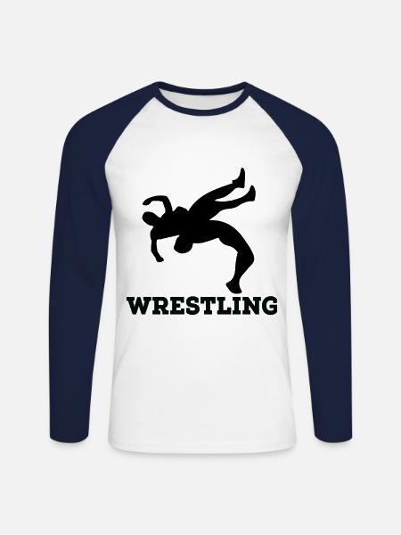 wrestling - Unisex Baseballshirt langarm - Weiß/Navy