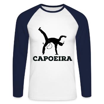 capoeira - T-shirt baseball manches longues Homme - blanc/marine - Devant - Nik (191cm)