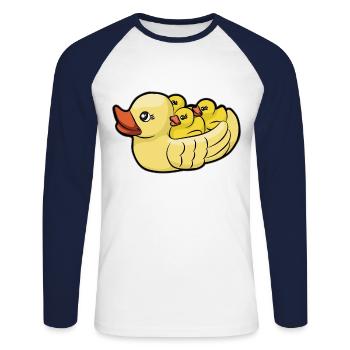 Bain Canard Baignoire Baignoire Canard Plastique Canard - T-shirt baseball manches longues Homme - blanc/marine - Devant - Nik (191cm)