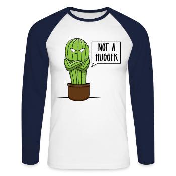 Cactus Hug Cactus Cadeau De Famille - T-shirt baseball manches longues Homme - blanc/marine - Devant - Nik (191cm)