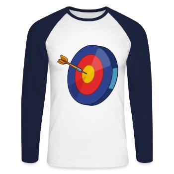 Darts Dart Darts Darts Player Player - T-shirt baseball manches longues Homme - blanc/marine - Devant - Nik (191cm)