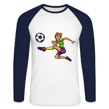 Football soccer player Footballer player gift - Unisex Long Sleeve Baseball T-Shirt - white/navy - Front - Nik (191cm)