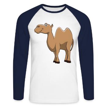 Camel camels love animals lover gift - Unisex Long Sleeve Baseball T-Shirt - white/navy - Front - Nik (191cm)