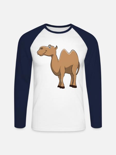 Camel camels love animals lover gift - Unisex Long Sleeve Baseball T-Shirt - white/navy