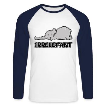 Elefant Wortwitz Lustig Geek Geschenk Kinder Witz - Unisex Baseballshirt langarm - Weiß/Navy - Vorne - Nik (191cm)