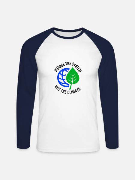 Schüler Demo gegen Klimawandel - Unisex Baseballshirt langarm - Weiß/Navy