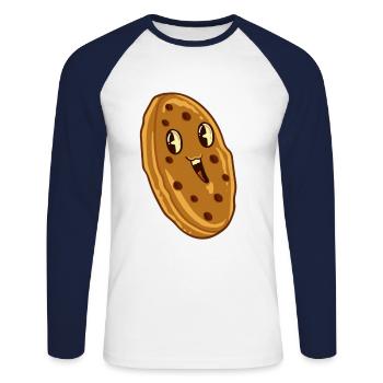 Kekse Keks Cookie Dealer Bäcker Backen Geschenk - Unisex Baseballshirt langarm - Weiß/Navy - Vorne - Nik (191cm)
