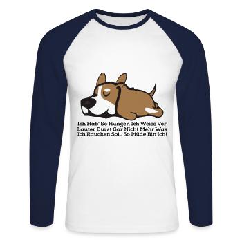 Lustige Sprüche Hunde Geschenk Shirt - Unisex Baseballshirt langarm - Weiß/Navy - Vorne - Nik (191cm)