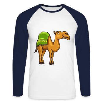 Camel camels love animals lover gift - Unisex Long Sleeve Baseball T-Shirt - white/navy - Front - Nik (191cm)
