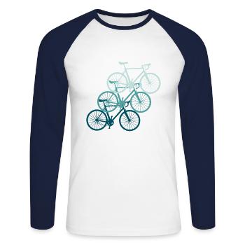 Racer - Unisex Long Sleeve Baseball T-Shirt - white/navy - Front - Nik (191cm)