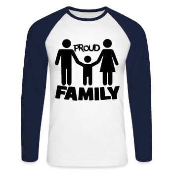 Familie, family - Unisex Baseballshirt langarm - Weiß/Navy - Vorne - Nik (191cm)