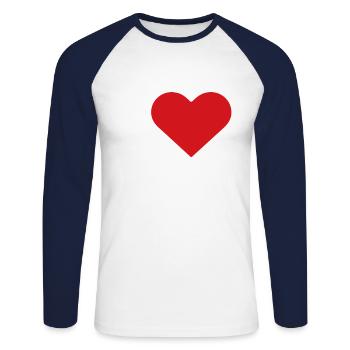 I Love My Family - Unisex Baseballshirt langarm - Weiß/Navy - Vorne - Nik (191cm)