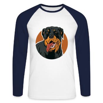 Beautiful Rottweiler motif for dog owners - Unisex Long Sleeve Baseball T-Shirt - white/navy - Front - Nik (191cm)