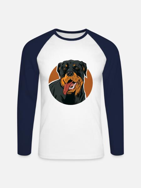Beautiful Rottweiler motif for dog owners - Unisex Long Sleeve Baseball T-Shirt - white/navy