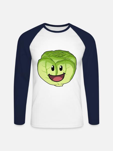 Légume végétalien - T-shirt baseball manches longues Homme - blanc/marine