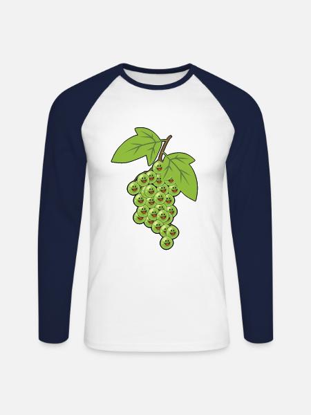 Grapes Grapes Vine Grape Fruit - Unisex Long Sleeve Baseball T-Shirt - white/navy