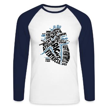 Anatomie Herz Krankenschwester Arzt Geschenk - Unisex Baseballshirt langarm - Weiß/Navy - Vorne - Nik (191cm)