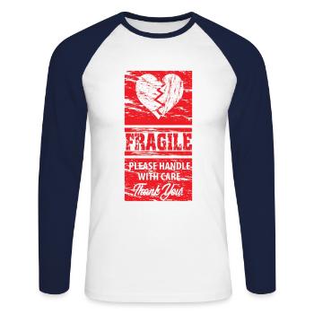 Love, Single, Heart, Gift, Gift Idea - Unisex Long Sleeve Baseball T-Shirt - white/navy - Front - Nik (191cm)