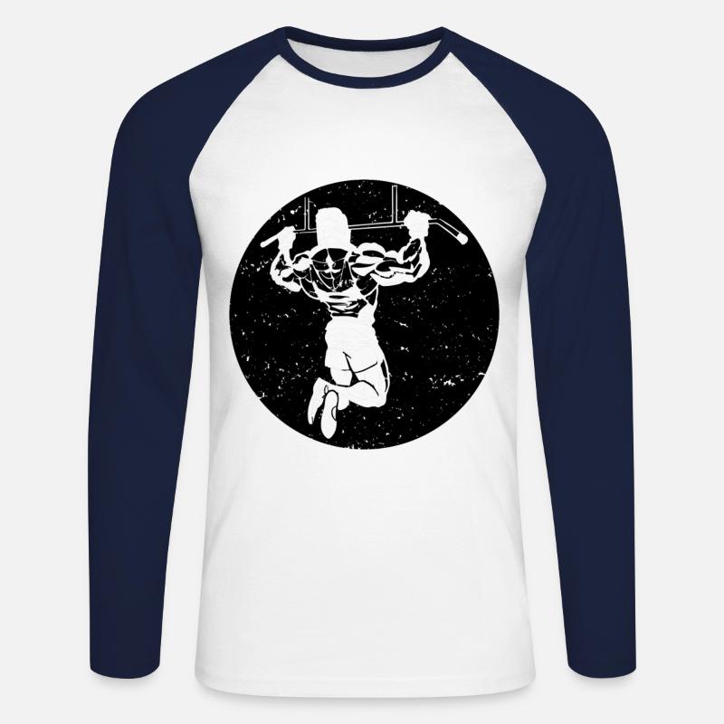Pull-up - Unisex Long Sleeve Baseball T-Shirt - white/navy