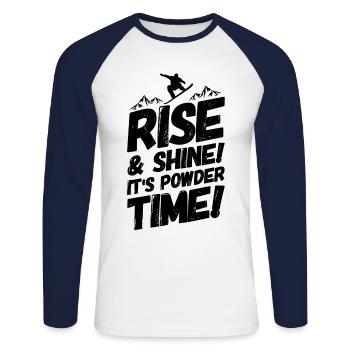 Snowboard Snowboard Snowboarder en disant - T-shirt baseball manches longues Homme - blanc/marine - Devant - Nik (191cm)