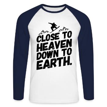 Snowboard Snowboard Snowboarder Sky - T-shirt baseball manches longues Homme - blanc/marine - Devant - Nik (191cm)