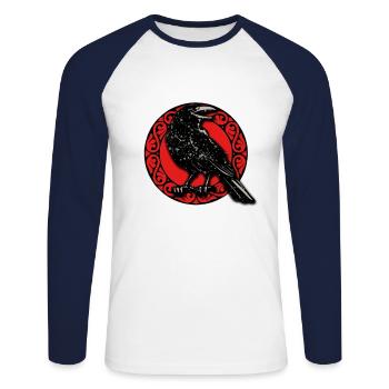 VIKINGS - Unisex Baseballshirt langarm - Weiß/Navy - Vorne - Nik (191cm)