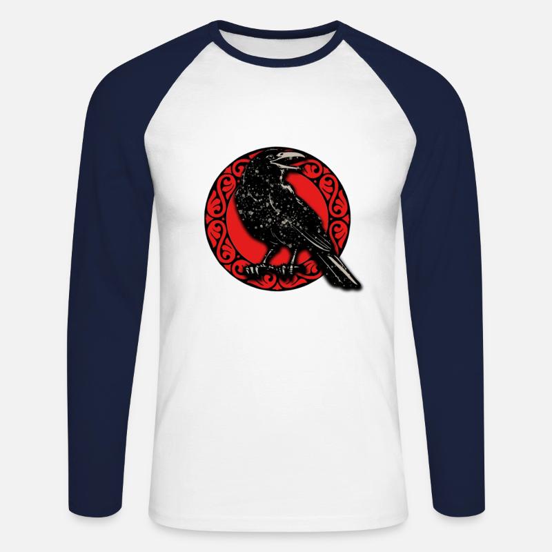VIKINGS - Unisex Baseballshirt langarm - Weiß/Navy
