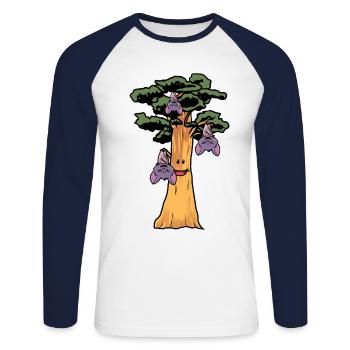 Nature conservation Ecology Bat Rainforest Forest animal - Unisex Long Sleeve Baseball T-Shirt - white/navy - Front - Nik (191cm)