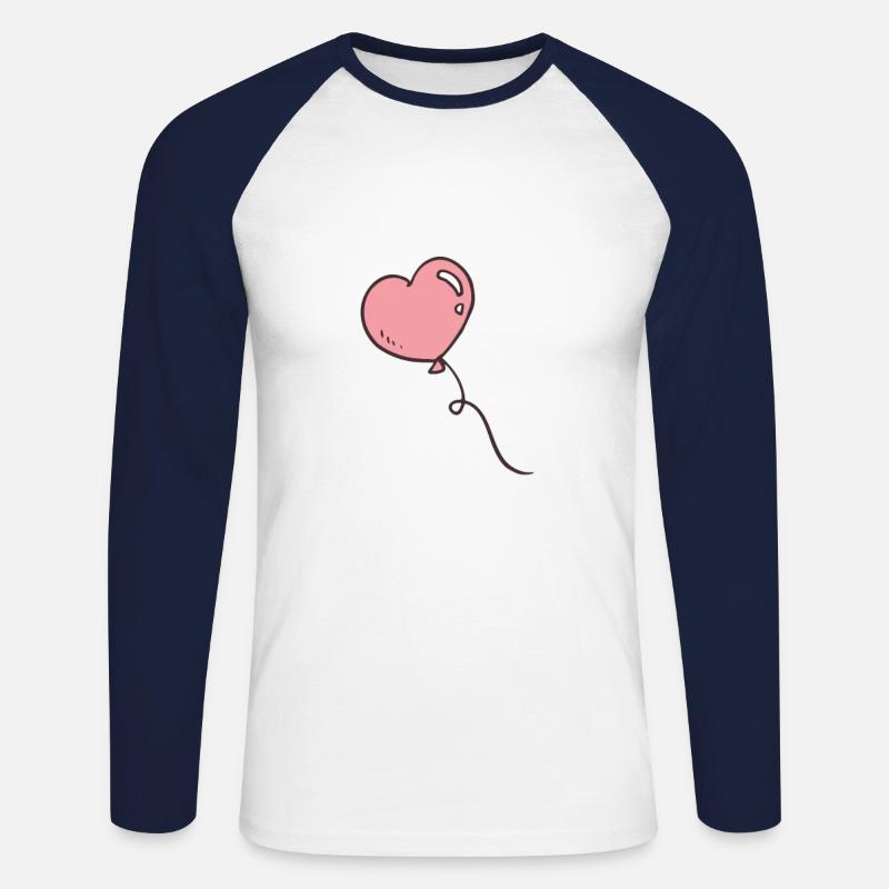 herz luftballon - Unisex Baseballshirt langarm - Weiß/Navy