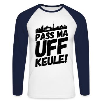 Berlin Berliner Lustige Sprüche Mundart Keule - Unisex Baseballshirt langarm - Weiß/Navy - Vorne - Nik (191cm)