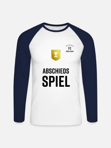 fußball bräutigam team trikot abschiedsspiel - Unisex Baseballshirt langarm - Weiß/Navy