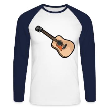 Guitar Guitarist Guitar Player Electric Guitar - Unisex Long Sleeve Baseball T-Shirt - white/navy - Front - Nik (191cm)