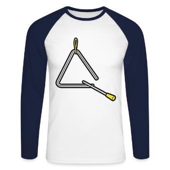 TRIANGLE Triangel Musicer Percussion Percussionist - Unisex Long Sleeve Baseball T-Shirt - white/navy - Front - Nik (191cm)