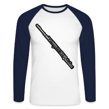 Flute Flute Oboe Flutist Flutist Musikverein - Unisex Long Sleeve Baseball T-Shirt - white/navy - Front - Nik (191cm)