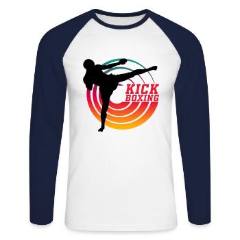 KICKBOXING - Kick Boxer - Unisex Long Sleeve Baseball T-Shirt - white/navy - Front - Nik (191cm)