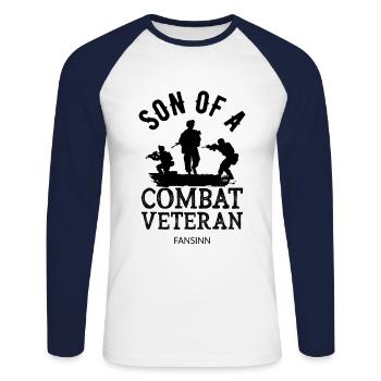 Veteran Soldat Krieg Frieden Amerika Geschenk Held - Unisex Baseballshirt langarm - Weiß/Navy - Vorne - Nik (191cm)
