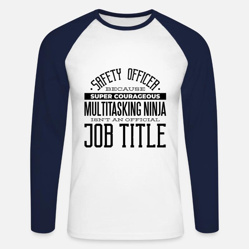 Security Wachmann Tshirt Sicherheitsbeauftragter - Unisex Baseballshirt langarm - Weiß/Navy